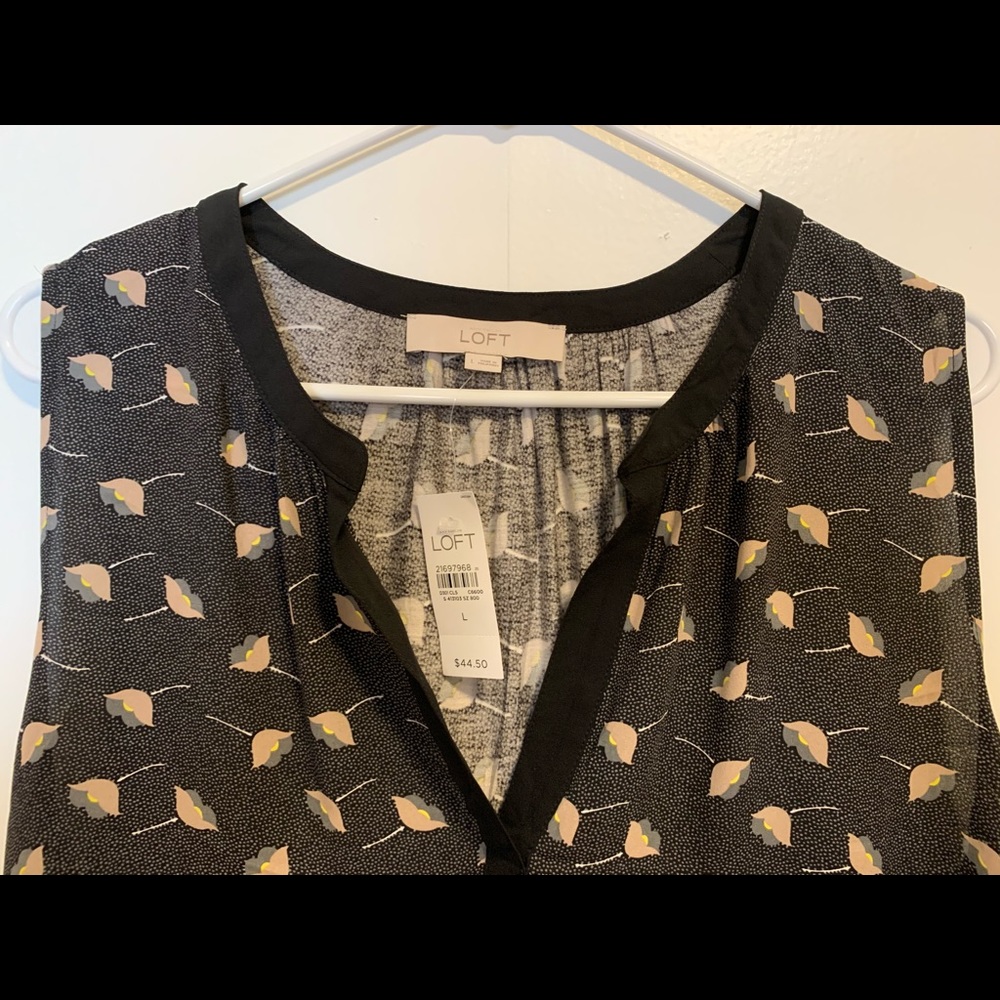 NWT LOFT Mixed Media Sleeveless Top, Size L